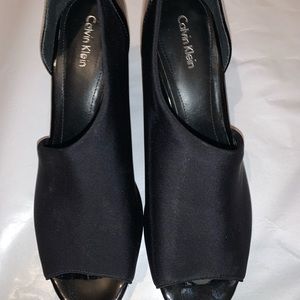 Calvin Klein Black Wedges open-toed (s7)